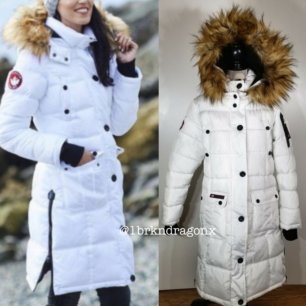 NWT Authentic Canada Goose White Parka Arctic Canada Weather Gear Long Coat - Picture 3 of 16